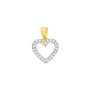 Yellow Gold CZ Outline Heart Pendant PN-10354