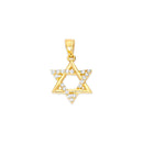 Yellow Gold CZ Star of David Pendant PN-10333