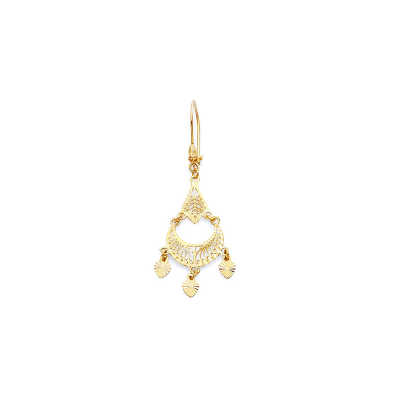 Yellow Gold Diamond-Cut Chandelier Earring ER-20090