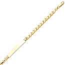 Yellow Gold Diamond-Cut Chevron ID Bracelet BR-10114