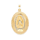 Yellow Gold Diamond-Cut Guadalupe Oval Pendant