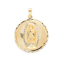 Yellow Gold Diamond-Cut Guadalupe Round Pendant