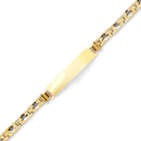 Yellow Gold Diamond Cutout Link Baby ID Bracelet