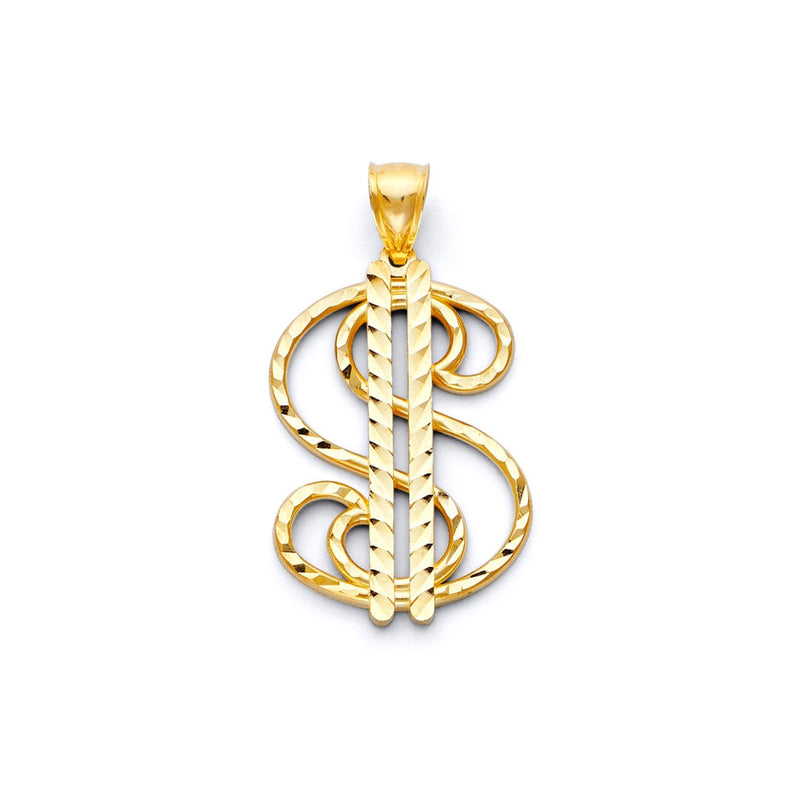 Yellow Gold Dollar Sign Charm