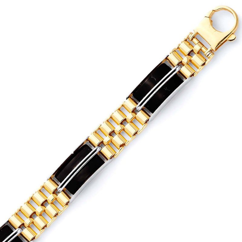 Yellow Gold Fancy Onyx Bracelet BR-20096