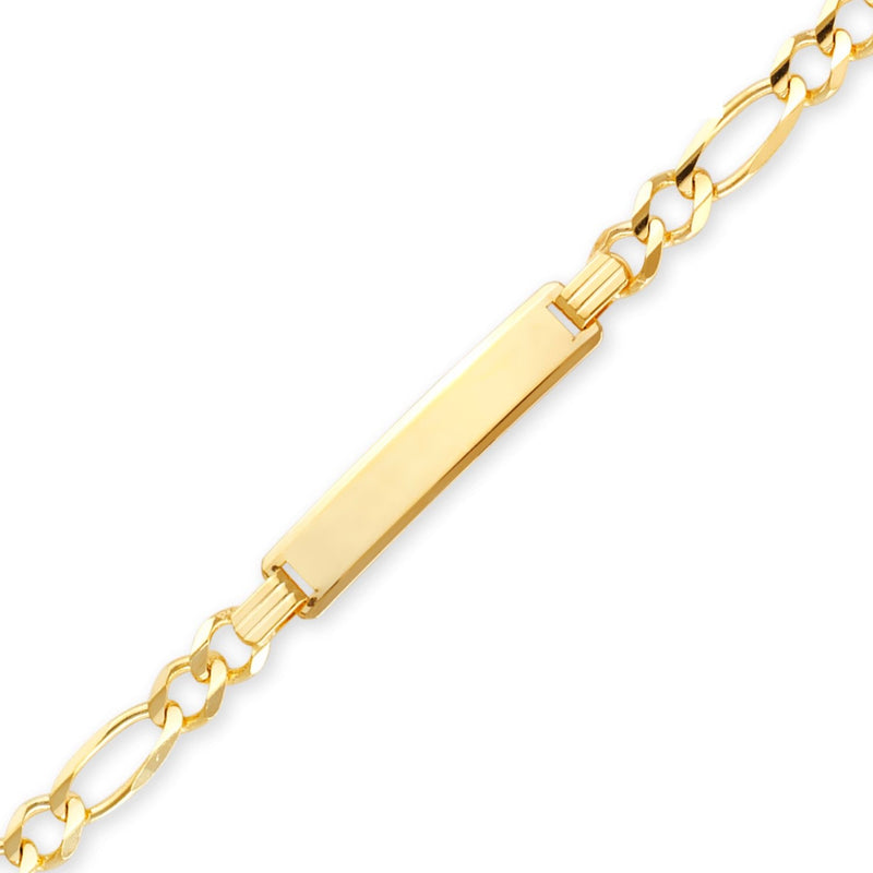 Yellow Gold Figaro Baby ID Bracelet