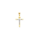 Yellow Gold High Polish Classic Crucifix With White Gold Jesus