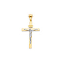 Yellow Gold High Polish Classic Crucifix With White Gold Jesus