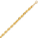 Yellow Gold Hollow Diamond-cut Rope Chain