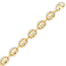 Yellow Gold Hollow Puff Mariner Chain 