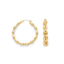 Yellow Gold Hollow Puff Mariner Hoop Earrings