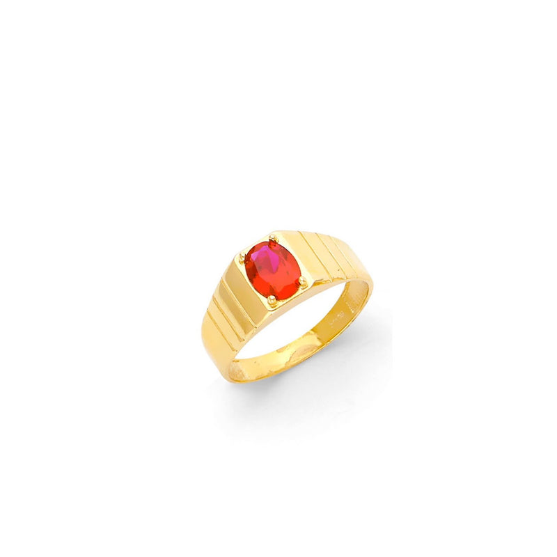 Yellow Gold Men's Color Stone Ring RG-10040