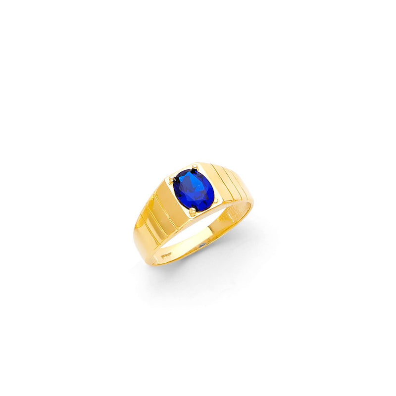 Yellow Gold Men's Color Stone Ring RG-10040