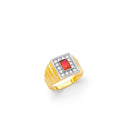 Yellow Gold Men's Color Stone Ring RG-10042