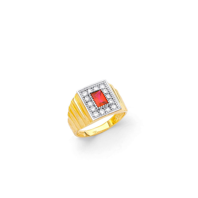 Yellow Gold Men's Color Stone Ring RG-10042