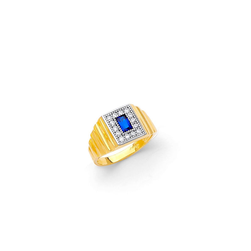 Yellow Gold Men's Color Stone Ring RG-10044