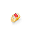 Yellow Gold Men's Color Stone Ring RG-10045