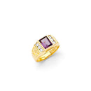 Yellow Gold Men's Color Stone Ring RG-10045