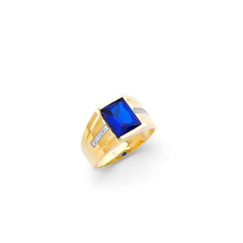 Yellow Gold Men's Color Stone Ring RG-10050