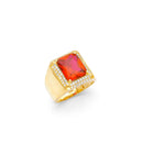Yellow Gold Men's Color Stone Ring RG-10051