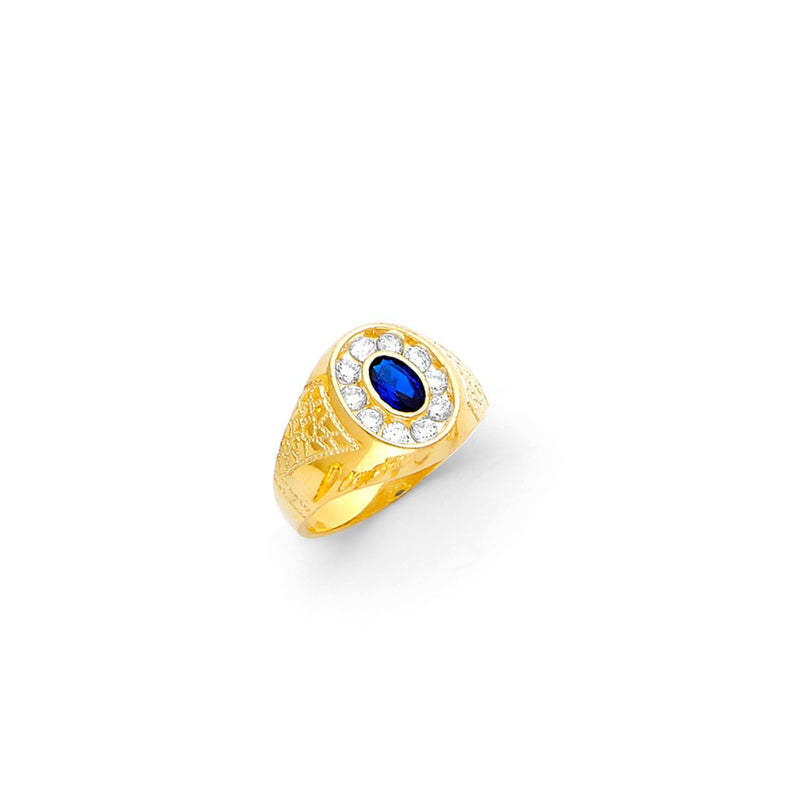 Yellow Gold Men's Color Stone Ring RG-10055