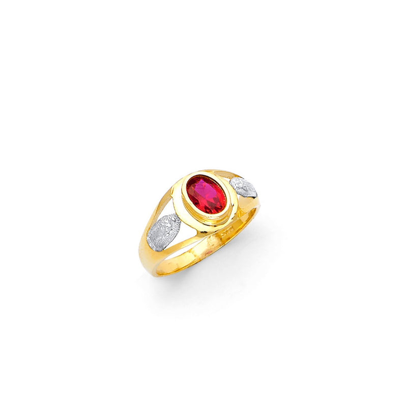Yellow Gold Men's Color Stone Ring RG-10061