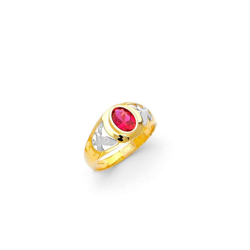 Yellow Gold Men's Color Stone Ring RG-10063