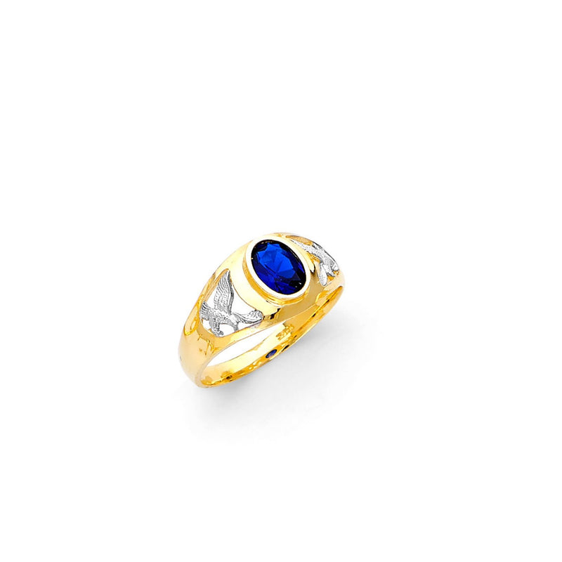 Yellow Gold Men's Color Stone Ring RG-10063