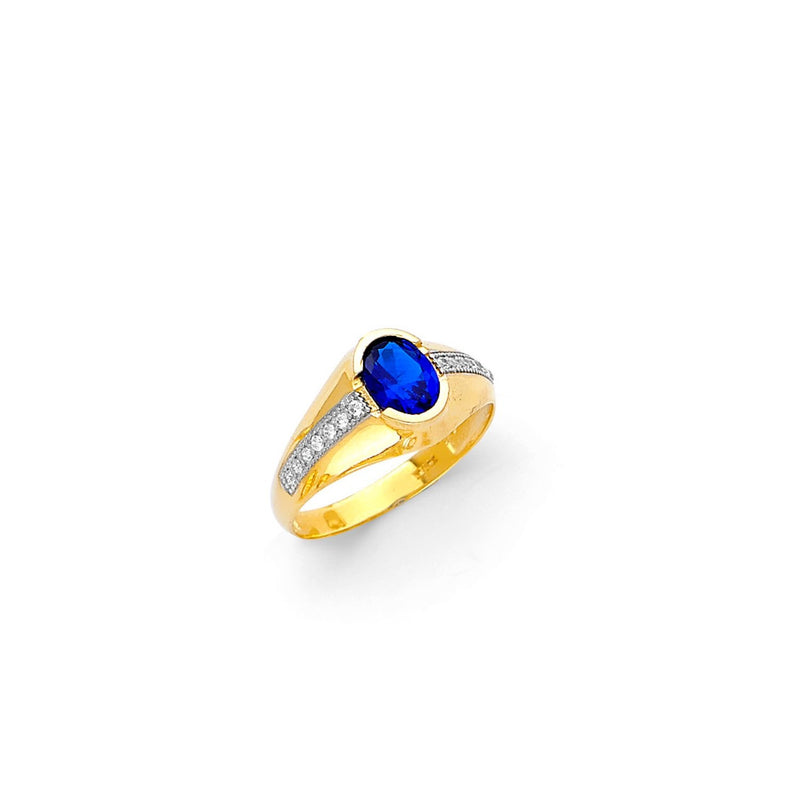 Yellow Gold Men's Color Stone Ring RG-10065
