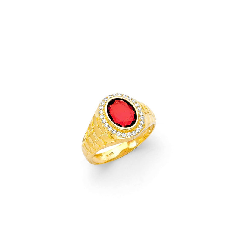 Yellow Gold Men's Color Stone Ring RG-10074