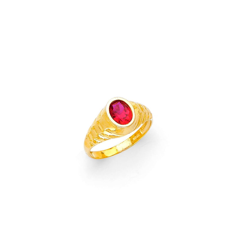 Yellow Gold Men's Color Stone Ring RG-10077