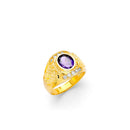 Yellow Gold Men's Color Stone Ring RG-10079