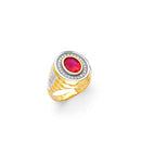 Yellow Gold Men's Color Stone Ring RG-10082