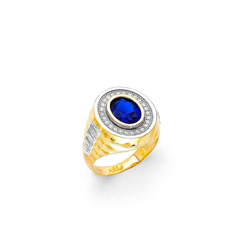 Yellow Gold Men's Color Stone Ring RG-10082