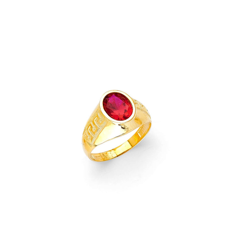 Yellow Gold Men's Color Stone Ring RG-10089