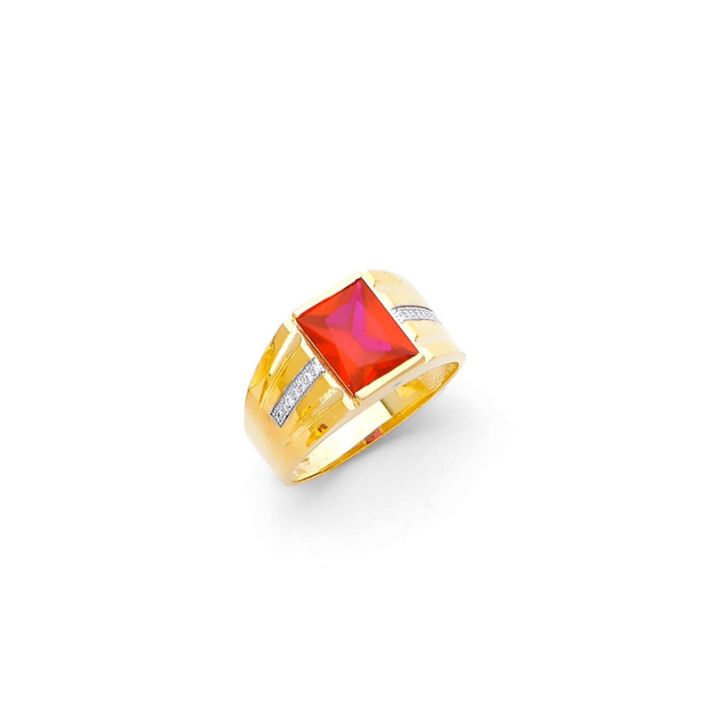 Yellow Gold Men's Color Stone Ring RG-10050