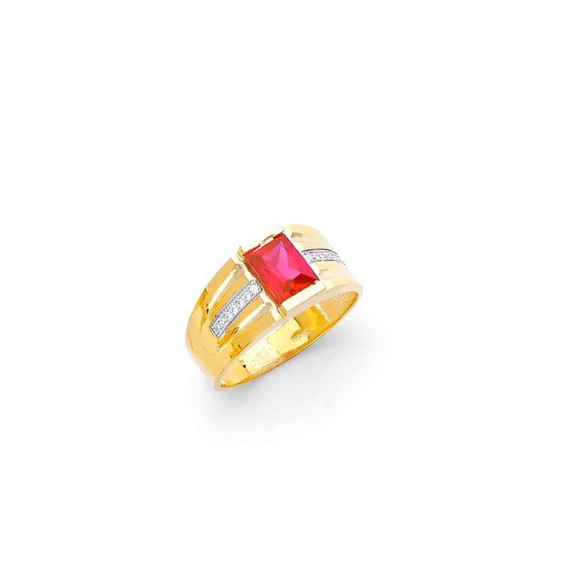 Yellow Gold Men's Color Stone Ring RG-20041