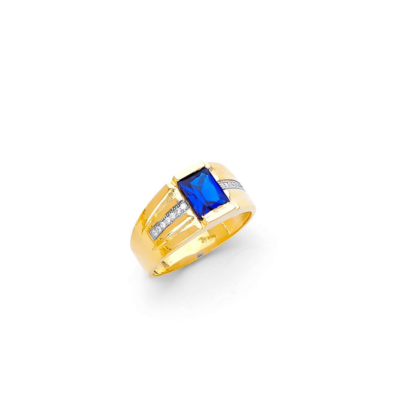 Yellow Gold Men's Color Stone Ring RG-20041