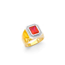 Yellow Gold Men's Color Stone Ring RG-20044
