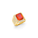 Yellow Gold Men's Color Stone Ring RG-20046