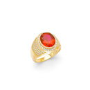 Yellow Gold Men's Color Stone Ring RG-20052