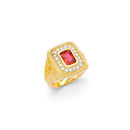 Yellow Gold Men's Color Stone Ring RG-20054
