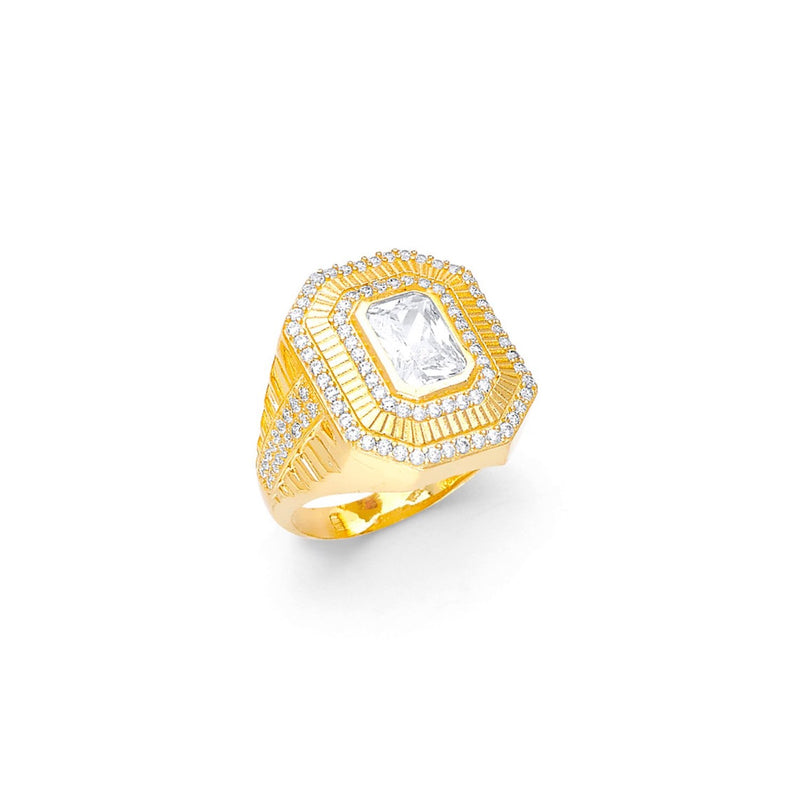Yellow Gold Men's Color Stone Ring RG-20056