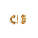 Yellow Gold Mesh Fancy Italian Huggies Earring