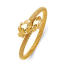 Yellow Gold Mesh Fancy Italian Panther Bangle