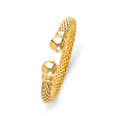 Yellow Gold Mesh Fancy Italian Round-End Bracelet
