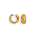 Yellow Gold Mesh Fancy Italian Round Huggies Earring