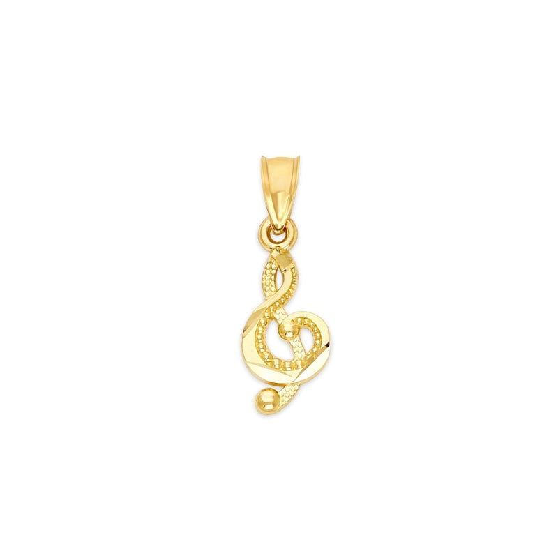 Yellow Gold Music Note Pendant PN-20381