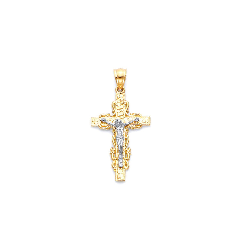 Yellow Gold Nugget Crucifix Pendant PN-10122