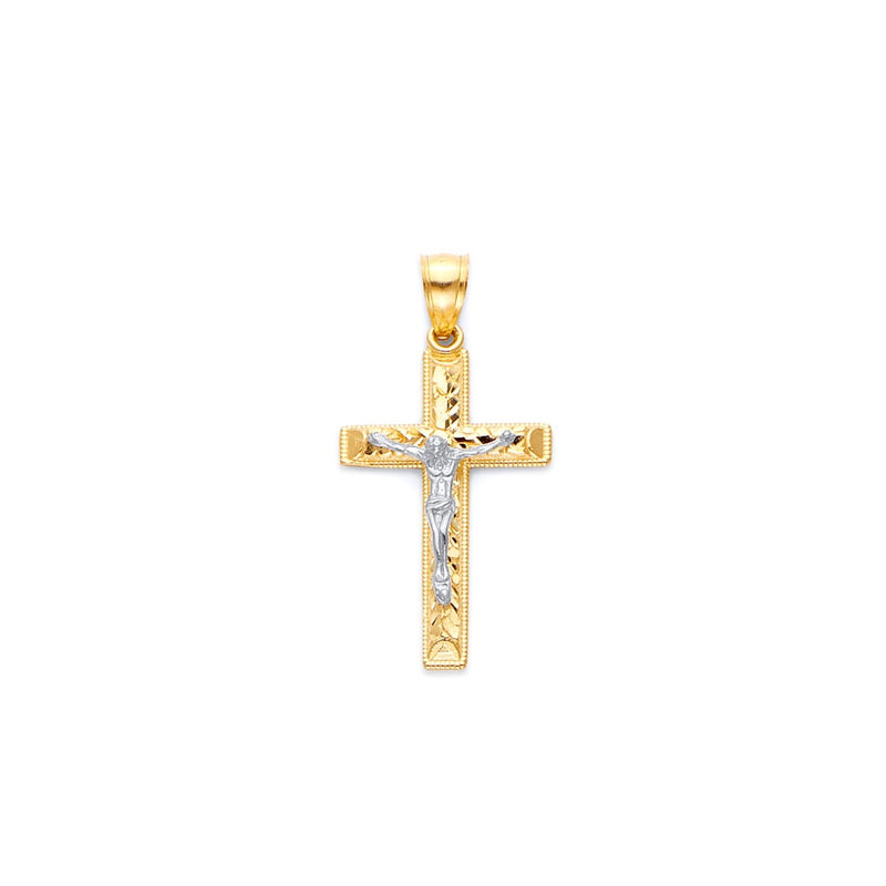 Yellow Gold Nugget Crucifix Pendant PN-10123